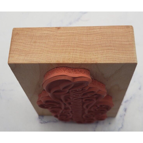 Vintage PSX Rubber Stamp Fancy Congratulations Wood Mounted Rubber Stamp - Picture 5 of 7
